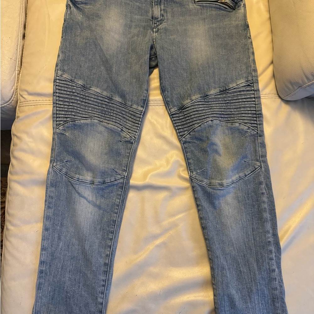 Armani Exchange J27 36W Men's Skinny Jeans in Light Blue Wash